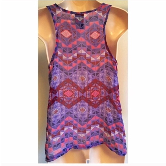 🆕 Sheer aztec geometric tank top purple - Picture 2 of 5